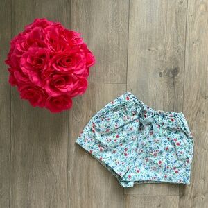 Janie and Jack Floral Print Kids Shorts - Blue and Red | SZ 24 months